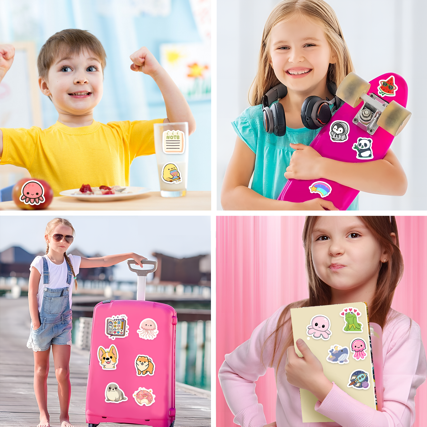 Cute Fun Stickers Pack for Girls Boys