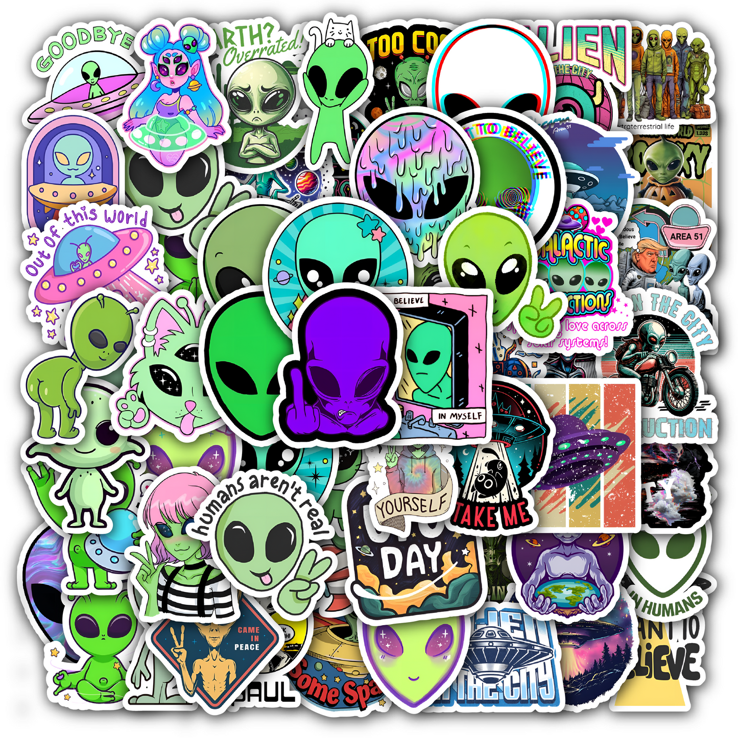 Alien Stickers, UFO, Space
