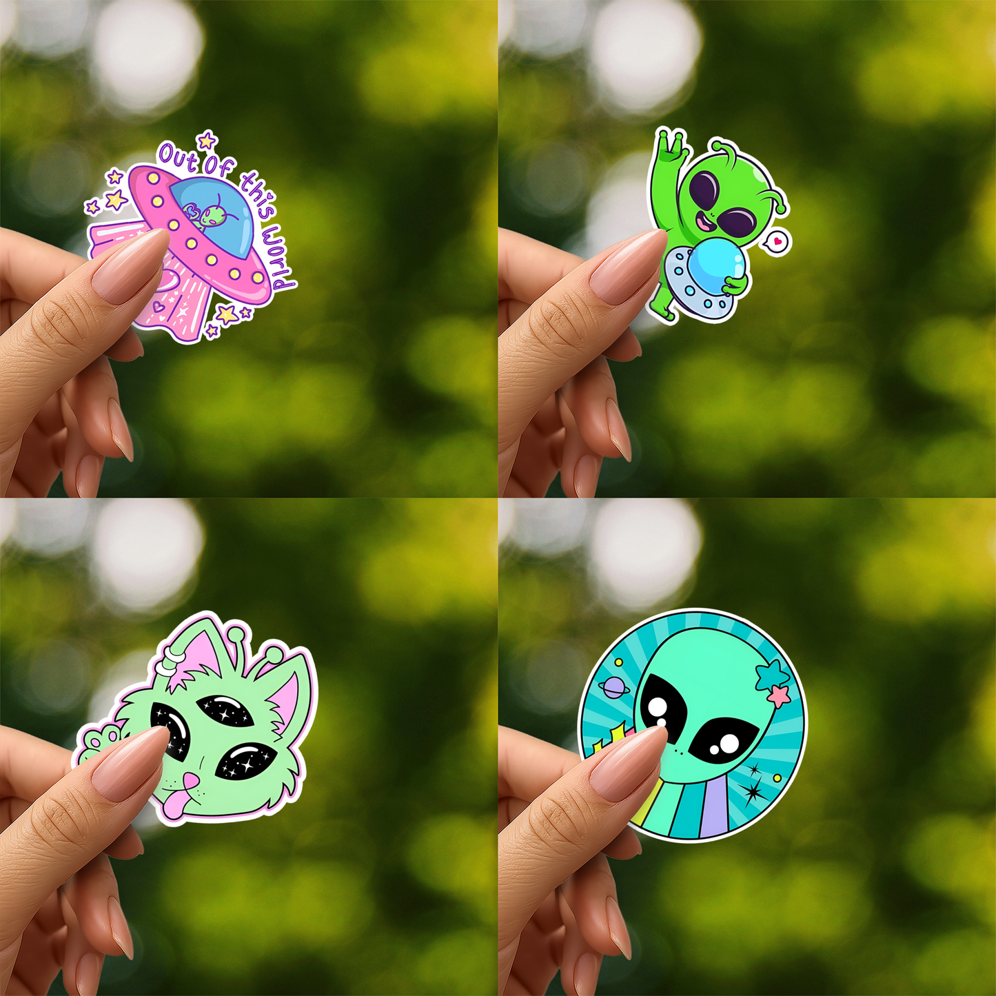 Alien Stickers, UFO, Space