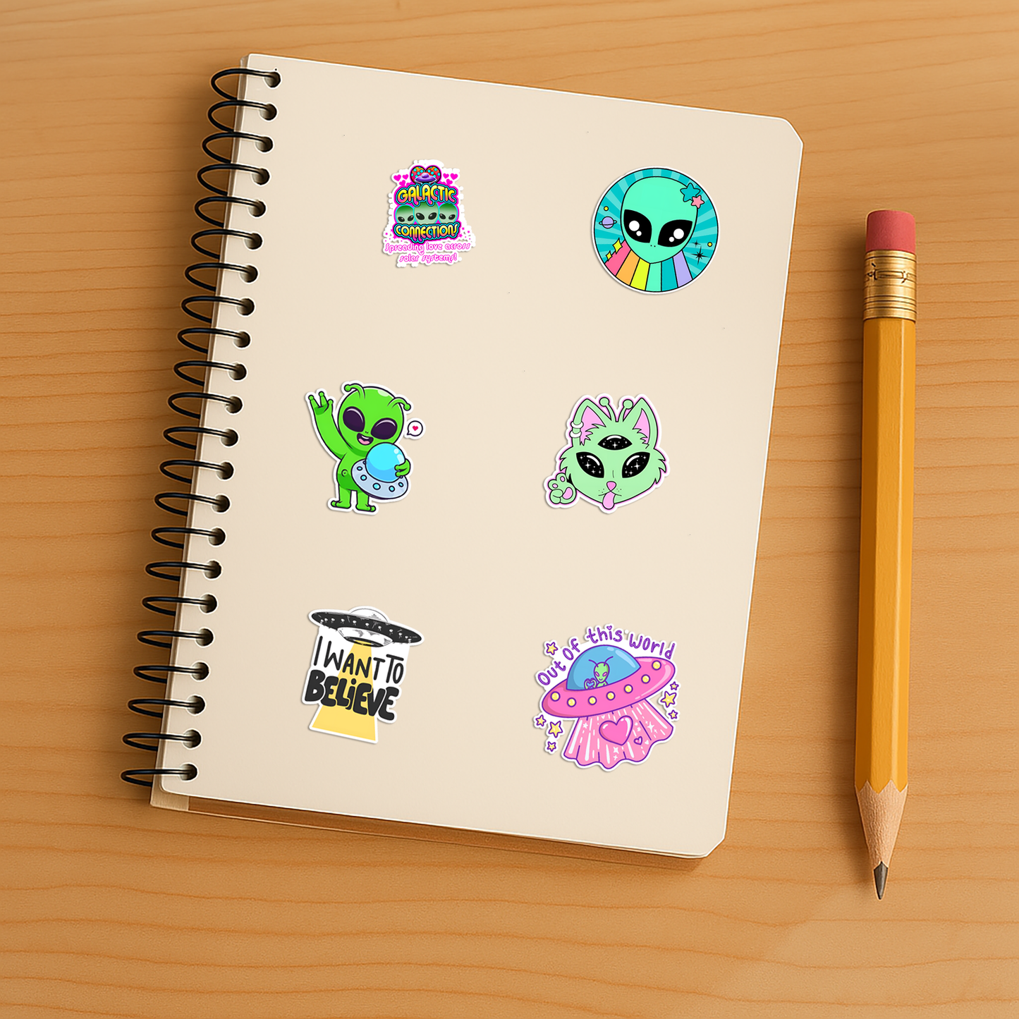 Alien Stickers, UFO, Space
