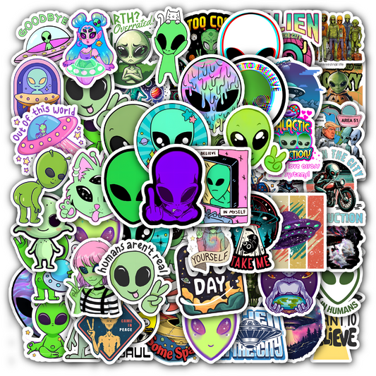 Alien Stickers, UFO, Space